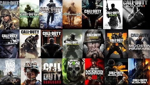 Collection of Call of Duty game covers